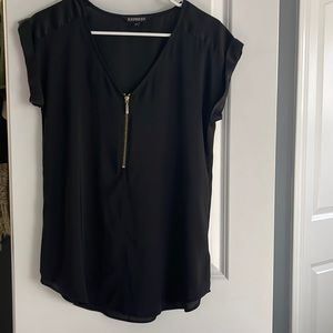 Express top with gold zipper - size small